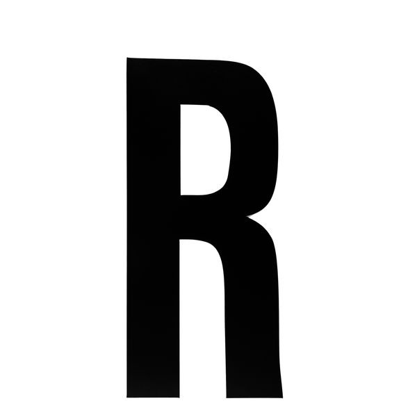 Klebebuchstabe R schwarz 100 mm
