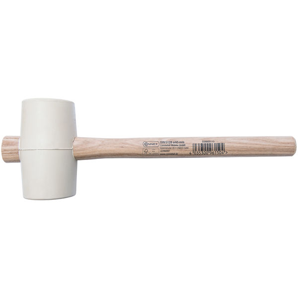 Gummihammer cremef. mit Holzstiel 65 mm