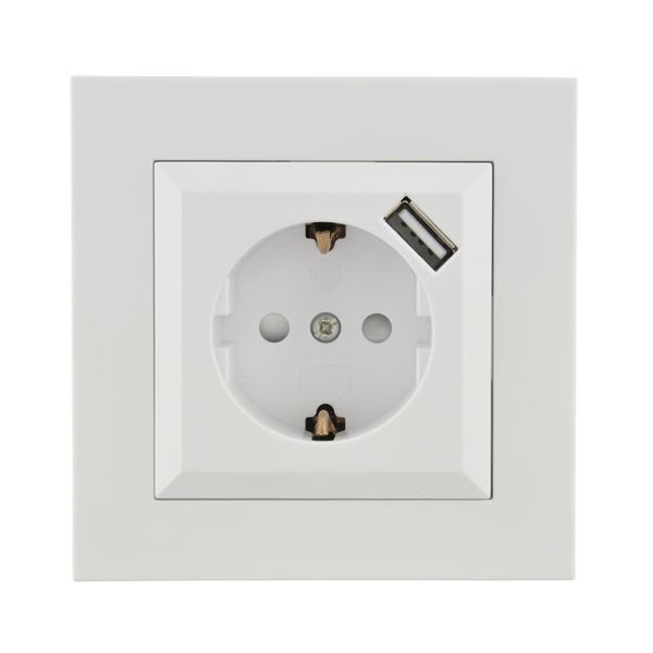 Steckdose mit USB Melbourne ultraweiß