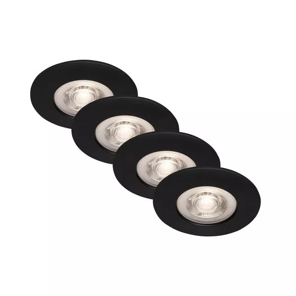 Einbauleuchten LED schwarz dimmbar 4,9W 4xLED