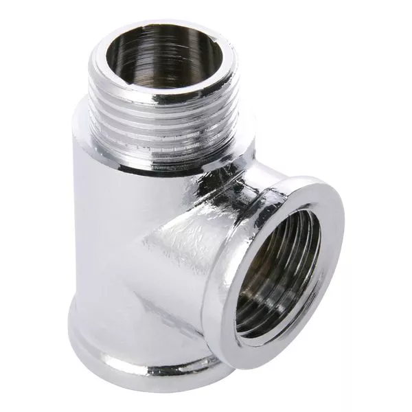 Doppelanschluß-T-Stück ms-verchromt 1/2"