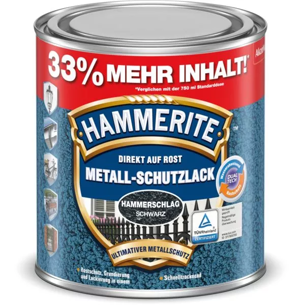 Met.Schutzlack Hammersch. schwarz 1L Hammerite
