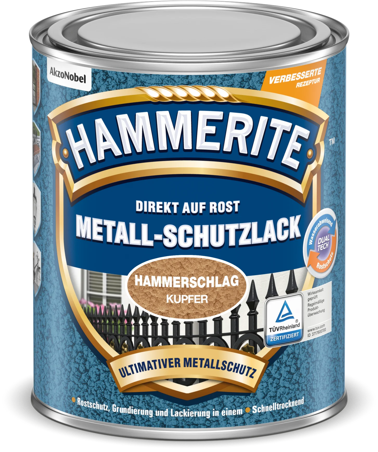 Hammerite Metallschutzlack Hammerschlag Kupfer 250 ml