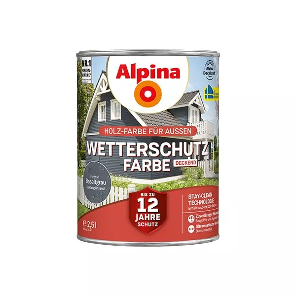 Wetterschutzfarbe basaltgrau 2,5L deckend