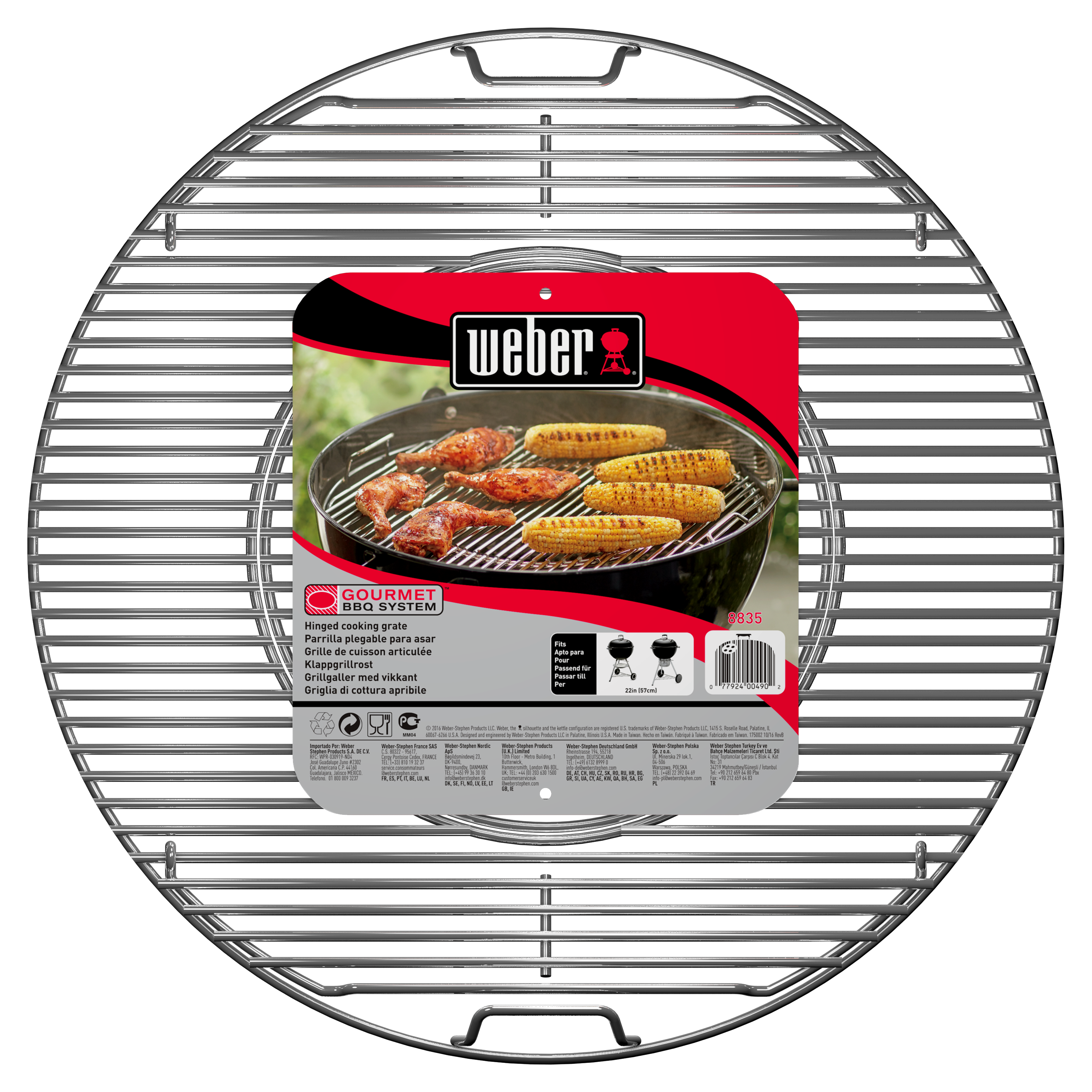 Weber Gourmet BBQ System - Grillrost m. Einsatz für Holzkohlegrills, 57 cm