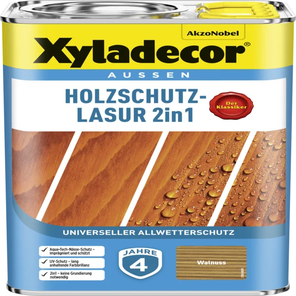 Xyladecor Holzschutzlasur 2in1 Walnuss 4 l