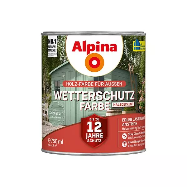 Wetterschutzfarbe salbeigrün 750ml halbdeckend