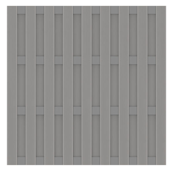 Sichtblende JUMBO WPC Alu grau 179x179 Alu-Querriegel Grau