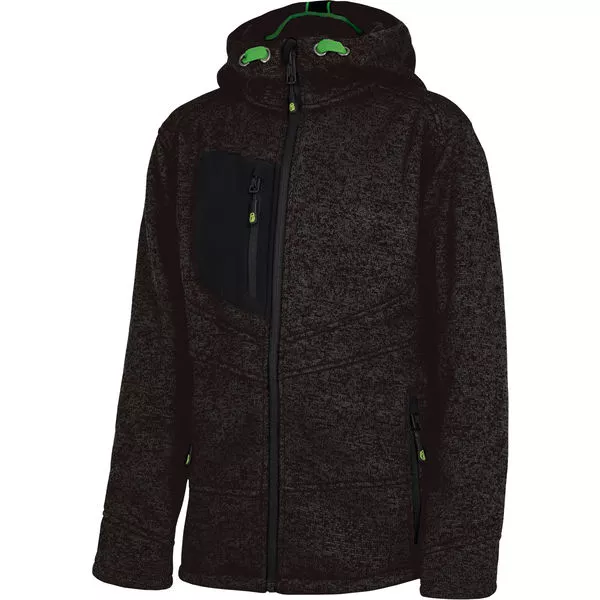 Ki-Strickjacke mel.340g 100%PES schw 128 800D