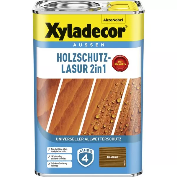 Holzschutzlasur 2in1 kastanie 4L Xyladecor lh