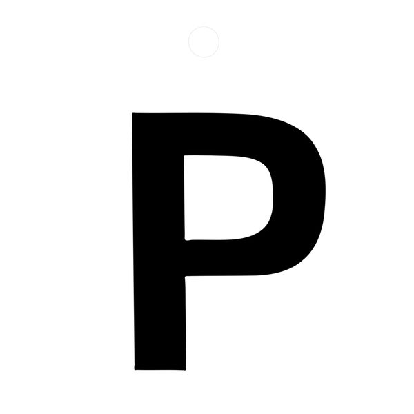 Klebebuchstabe P schwarz 35 mm