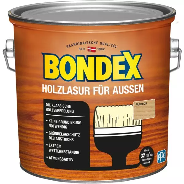 Bondex Holzlasur außen farblos 2,5L