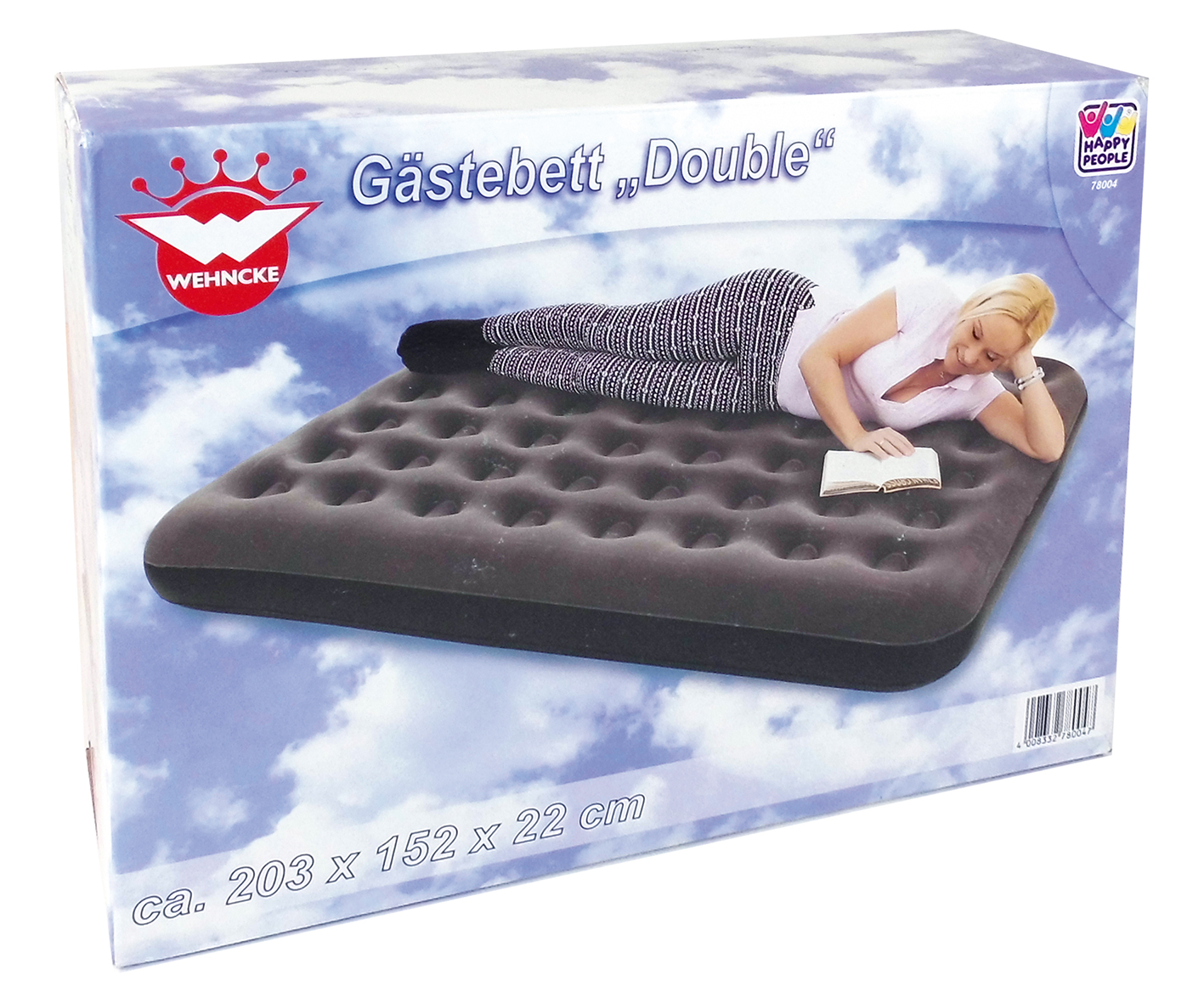 Happy People Gästebett Queen, 203 x 152 cm, anthrazit