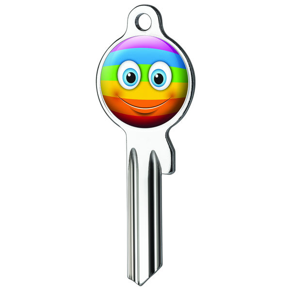 Schlüsselrohling Lä. Gesicht Regenbogen Fun Key :-)