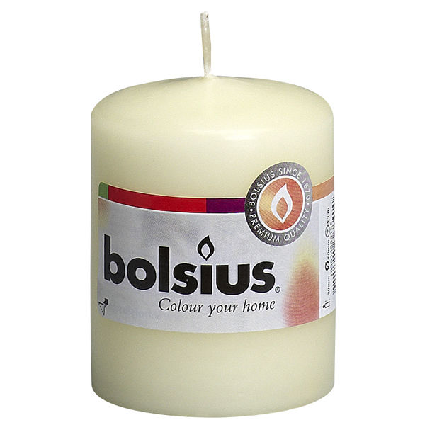 Stumpenkerze glatt elfenbein 80/58mm Brenndauer 22 Stunden