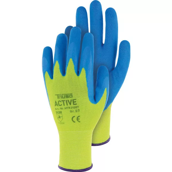 Handschuhe Active gelb Gr. 9 Polyester mit Latexschaumbeschichtung