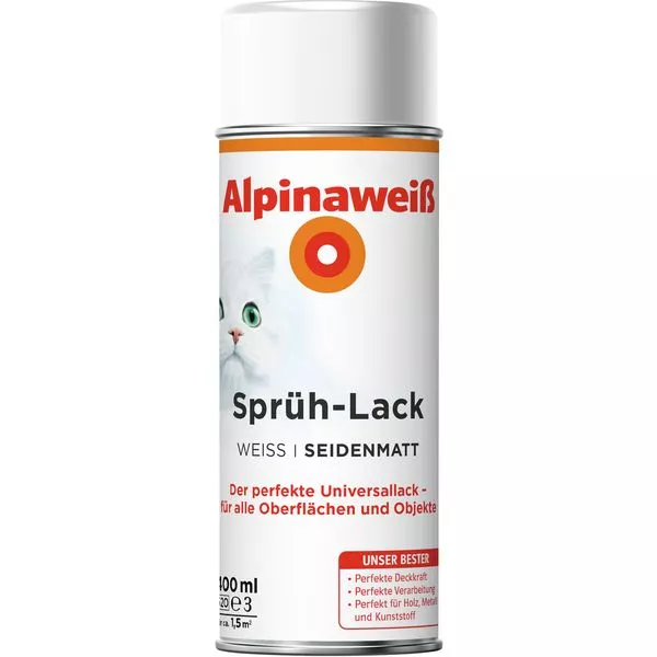 Alpinaweiß Spray-Lack seidenmatt 400ml Sprühlack weiß
