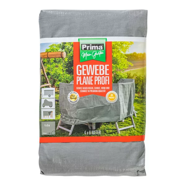 Prima Gewebeplane Premium 150g/m² 4x6 m lichtgrau
