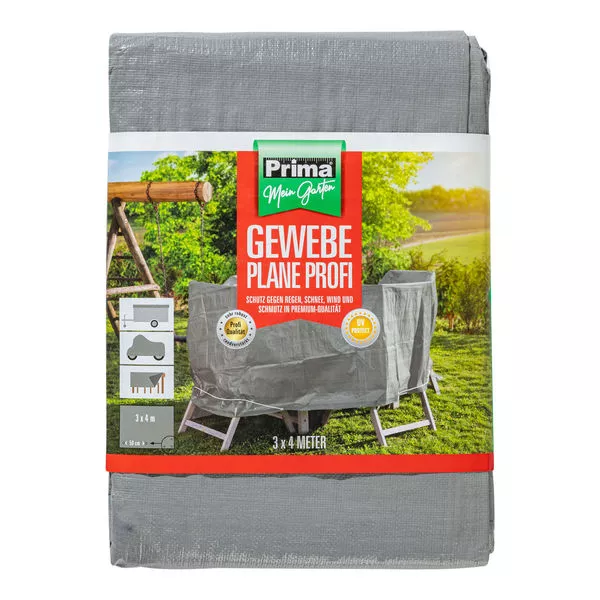 Prima Gewebeplane Premium 150g/m² 3x4 m lichtgrau