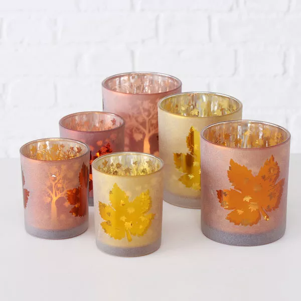 Windlicht Delea 3s. Fbm. L7 B7 H8 D7cm Glas lackiert