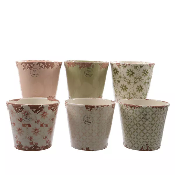 Übertopf 6sort. Ø14x12.8cm Terrakotta