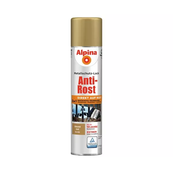 Metallschutzlack Spray gl. gold 400ml Anti-Rost, RAL 1036