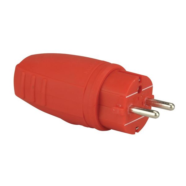 Stecker rot Gummi m.PVC-Einsatz Schuko