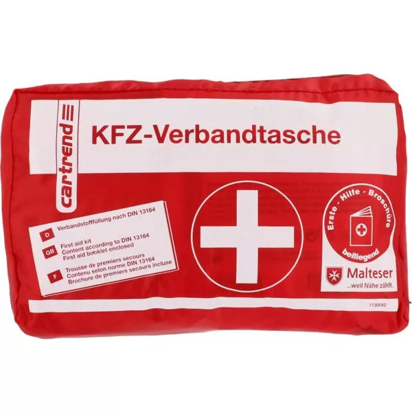 Verbandtasche Cartrend rot DIN13164 mit Klettband