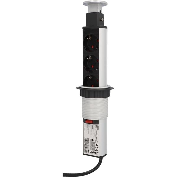 Tischsteckdose 3f 2xUSB Tower 1,4m si