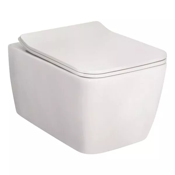 Wand-WC-Set TEEMO spülrandlos weiß Ausladung 52 cm, inkl. Slime WC-Sitz