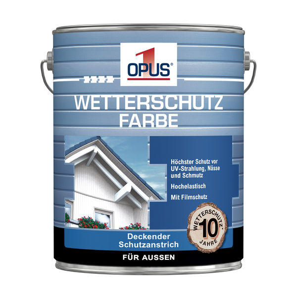 OPUS1 Wetterschutzfarbe reinweiß 5L wasserverdünnbar, WS 10 Jahre