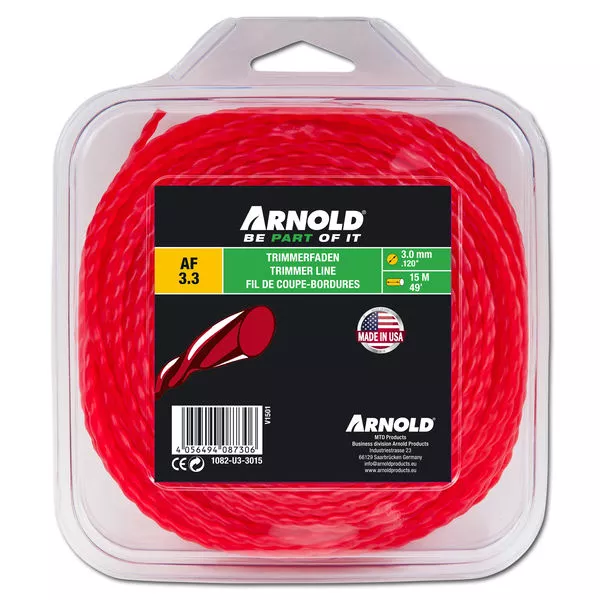 Trimmerfaden rund gedreht rot 3,0mm