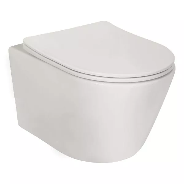 Wand-WC-Set TORERO spülrandlos weiß Ausladung 50 cm, ink. Slime WC-Sitz