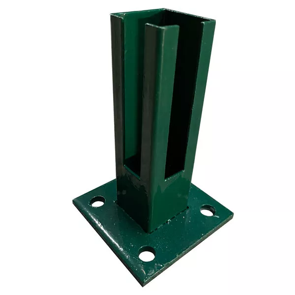 Montagefuß verz./grün 50x50 zum Aufdübeln f. Pfost Bodenpl.100x100mm
