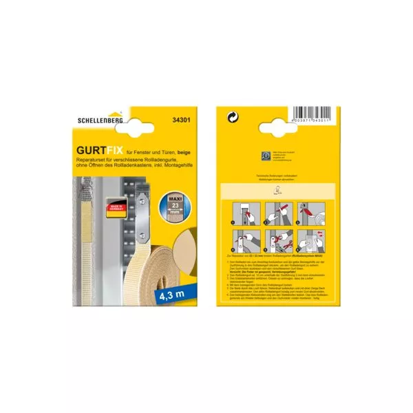 Reparaturset Gurtfix beige 23 mm/4,3 m