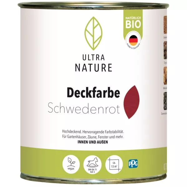 Ultra Nature Deckfarbe Schwedenrot 0,75L