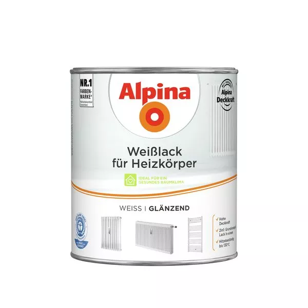 Weißlack für Heizkörper glänzend 2L
