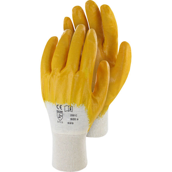 Nitrilhandschuh Sun Grip gelb Gr. 11 Baumwollträgergewebe