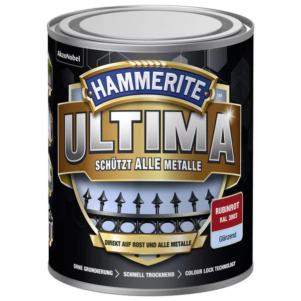 Met.Schutzlack Ultima rubinrot gl 750ml Hammerite Ultima RAL 3003 glänzend