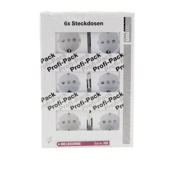 Steckdosen Profi-Pack Melbourne Serie702 ultraweiß, 6 Stück