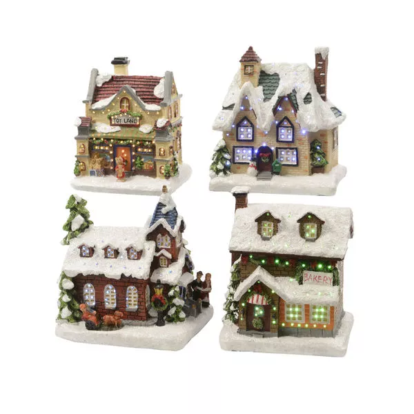 LED Haus 4sort. bunt 20x11.3x13cm Batterie