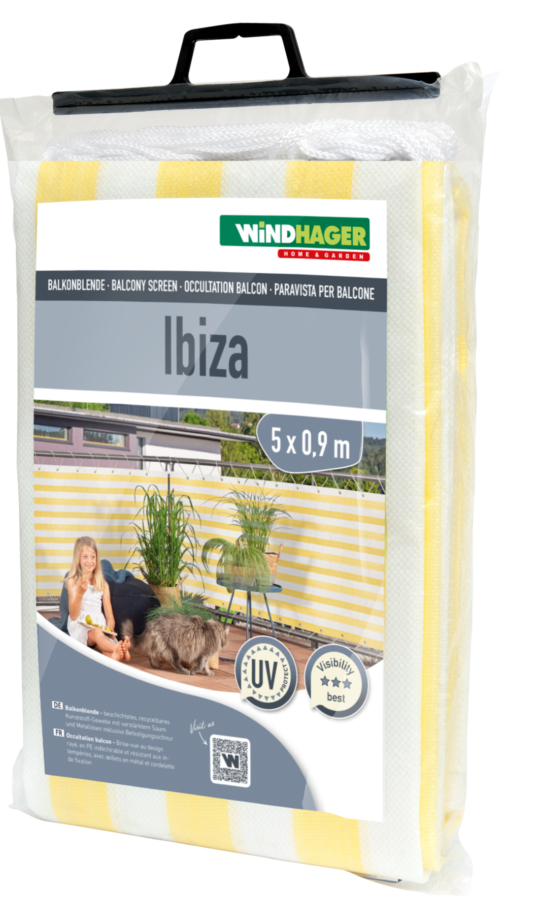 Windhager Balkonblende IBIZA gelb/weiß