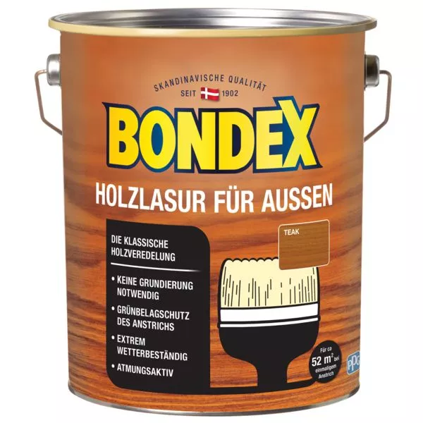 Bondex Holzlasur außen teak 4L