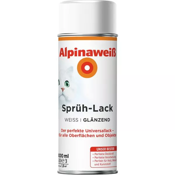 Alpinaweiß Spray-Lack glänzend 400ml Sprühlack weiß