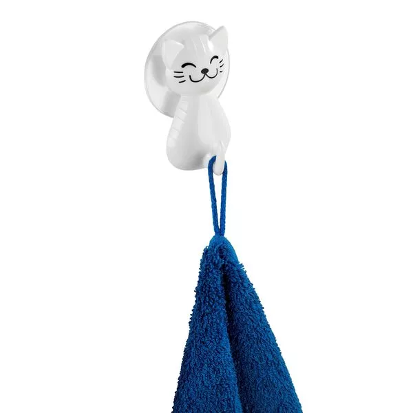 Saughaken Katze weiß