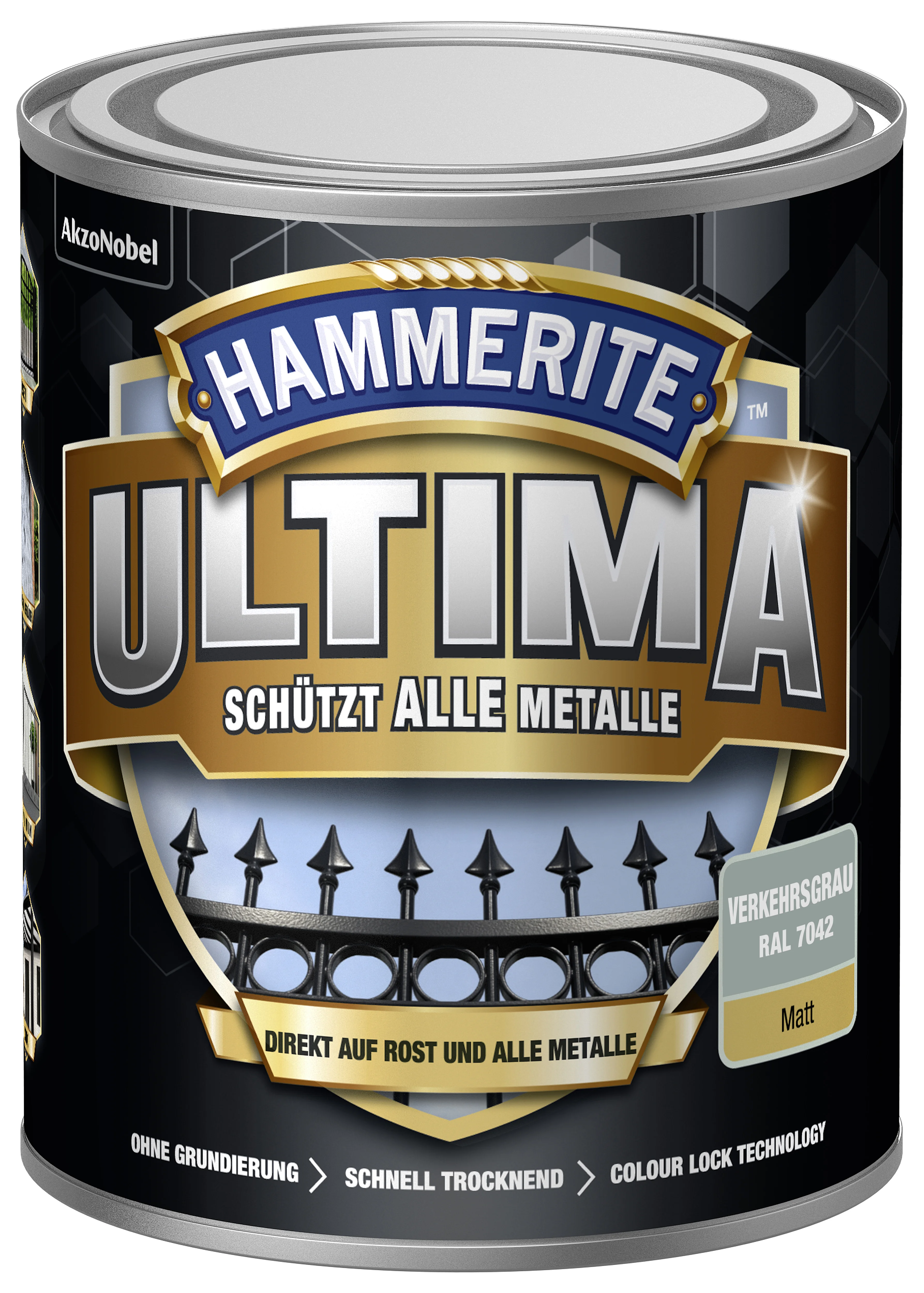 Hammerite Ultima Metallschutzlack Verkehrsgrau matt 750 ml