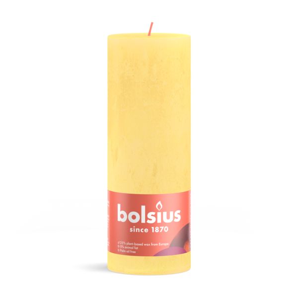 Rustik-Kerze Shine  Sonnengelb 190/68mm
