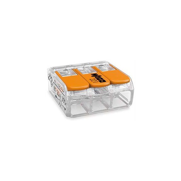 Verbindungsklemme WAGO 50er-Pack 3x0,8-4 mm2 Compact Hebelklemme