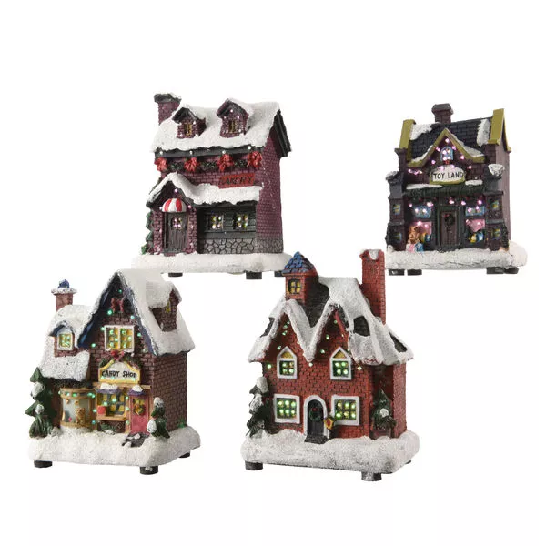 LED Haus fibre Bat.in 4s 9x5x12cm sort.