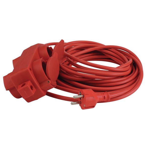 Tischsteckdose rot IP40 4-fach 10m H05VV-F 3G1,5mm²